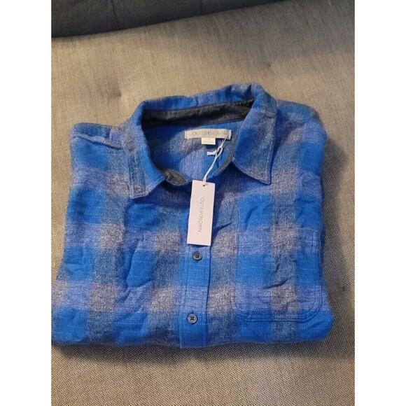 Outerknown JASPE TRANSITIONAL FLANNELCerulean Rockypoint Plaid Sz Medium $138 - Picture 6 of 6